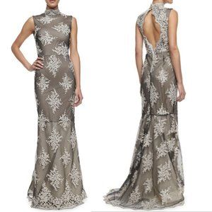 Alice + Olivia Felice Sleeveless  Embroidered Gown